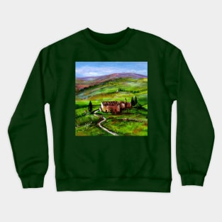 TUSCANY LANDSCAPE WITH GREEN HILLS Crewneck Sweatshirt